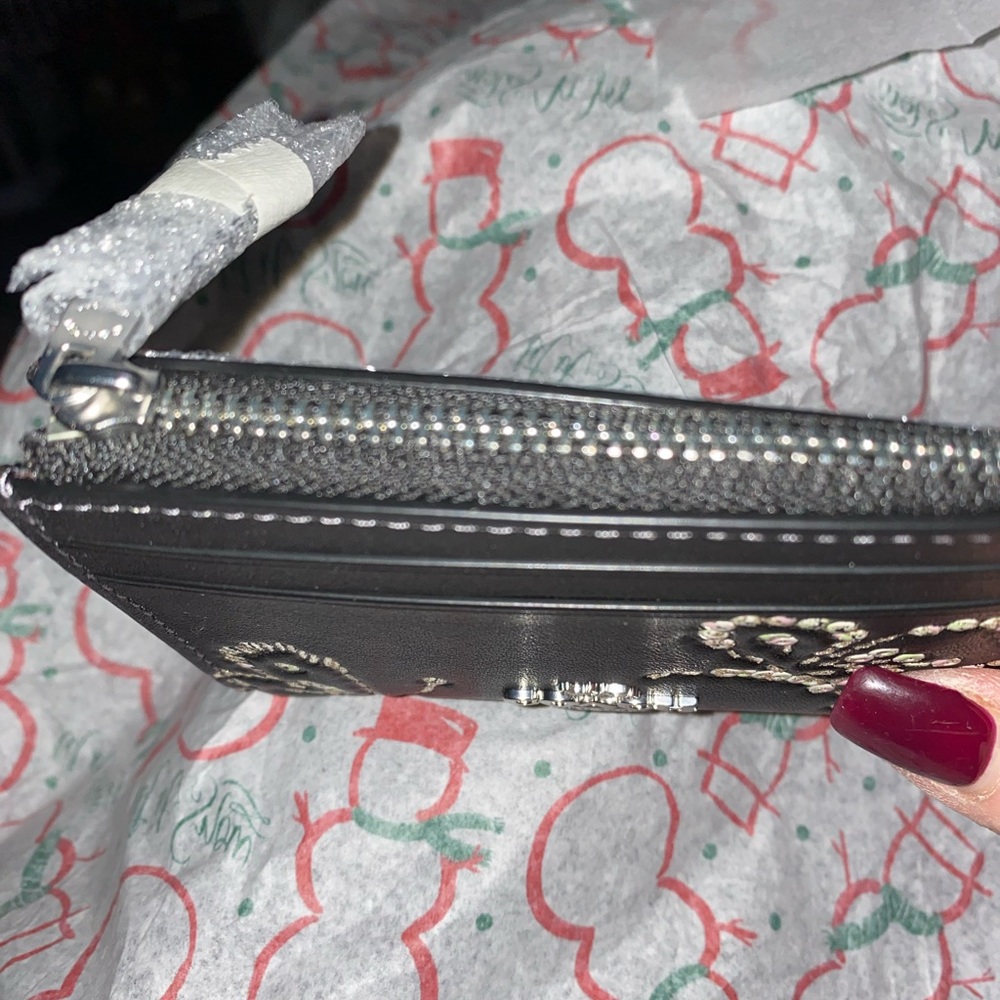 Coach Black Card Holder with Crystal silver Butterflies - Picture 6 of 9